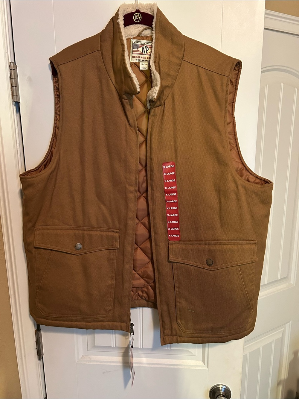 Men's Workwear Products Quilted Sherpa-Lined Brown Vest